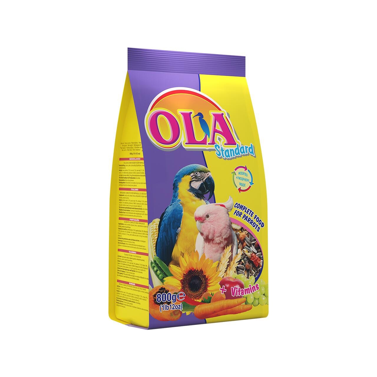 Ola Standard Complete Food Pentru Papagali Plus Vitamine 800gr