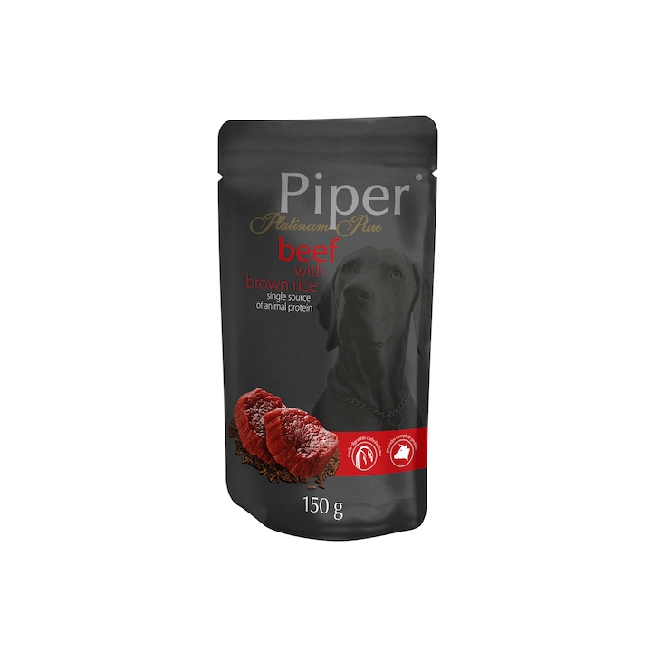 Plic Caine Piper Vita Cu Orez Brun 150gr