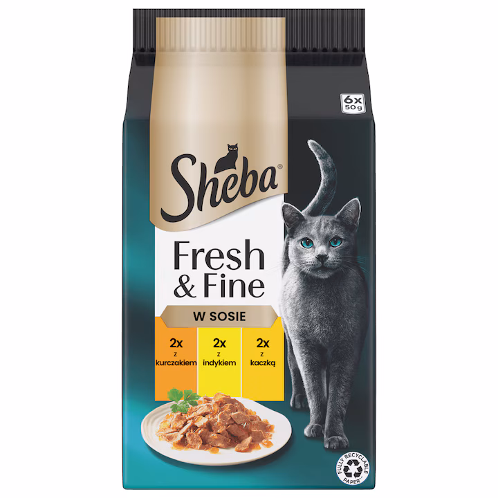 Sheba Fresh & Fine Plic 6x50 g - Curcan, Pui si pasare in sos