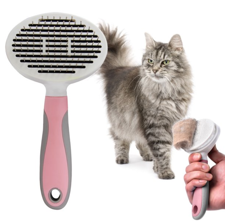Perie Par Pisica Clean Cu Buton