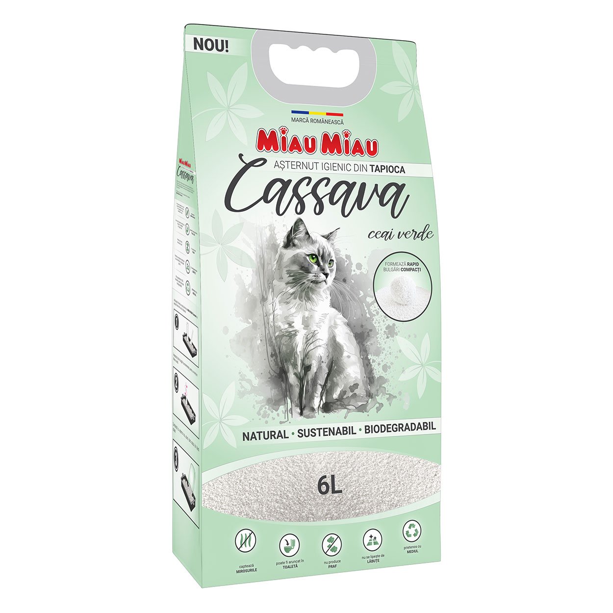 Asternut Igienic Cassava Miau Miau 6l