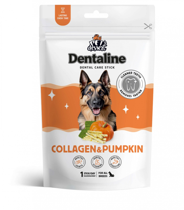 Recompensa Caine Pet's Dessert Dentaline Colagen Si Dovleac 100gr