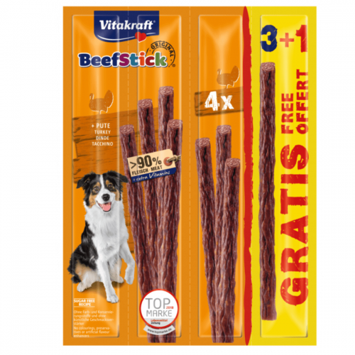 Recompensa Caine Vitakraft Baton Curcan Beefstick 3+1 48gr