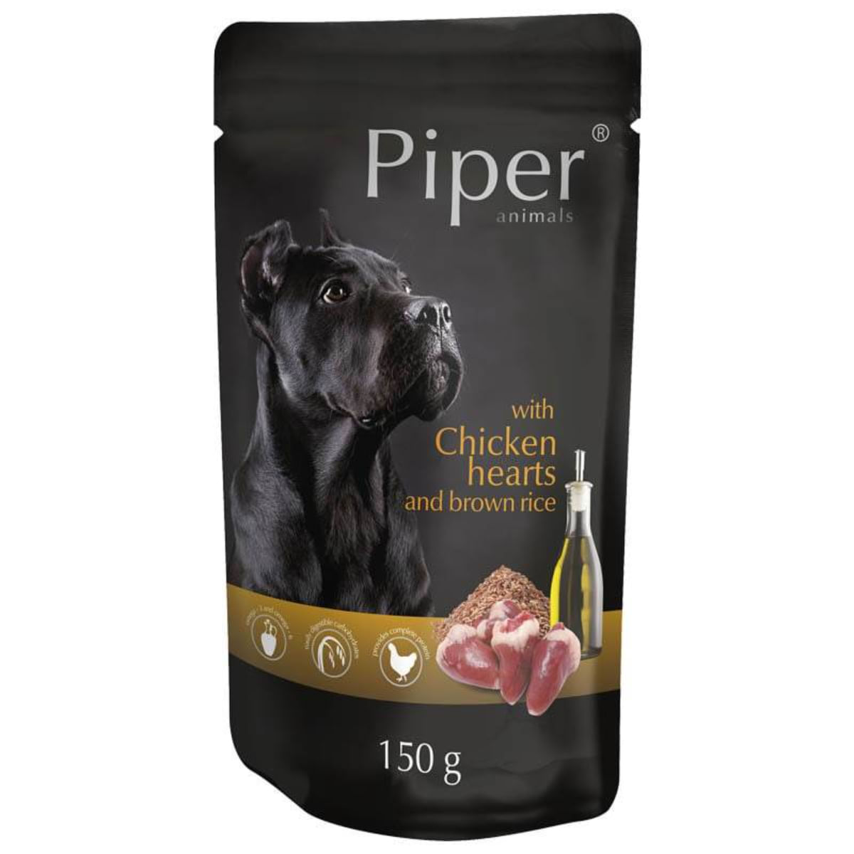 Plic Caine Piper Inimi De Pui Si Orez Brun 150gr