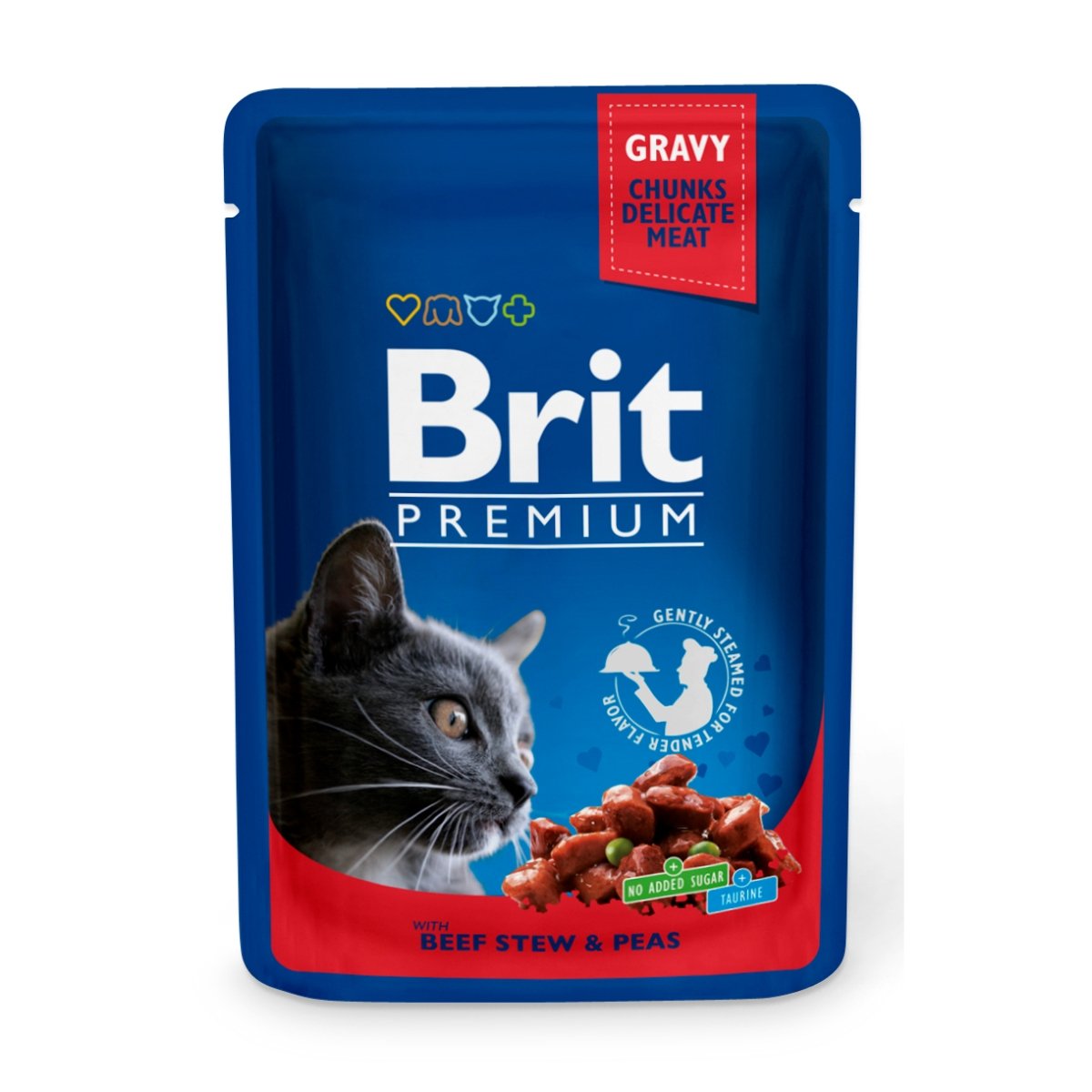 Brit Prem.cat Plic Cu Carne De Vita Si Mazare 100 gr